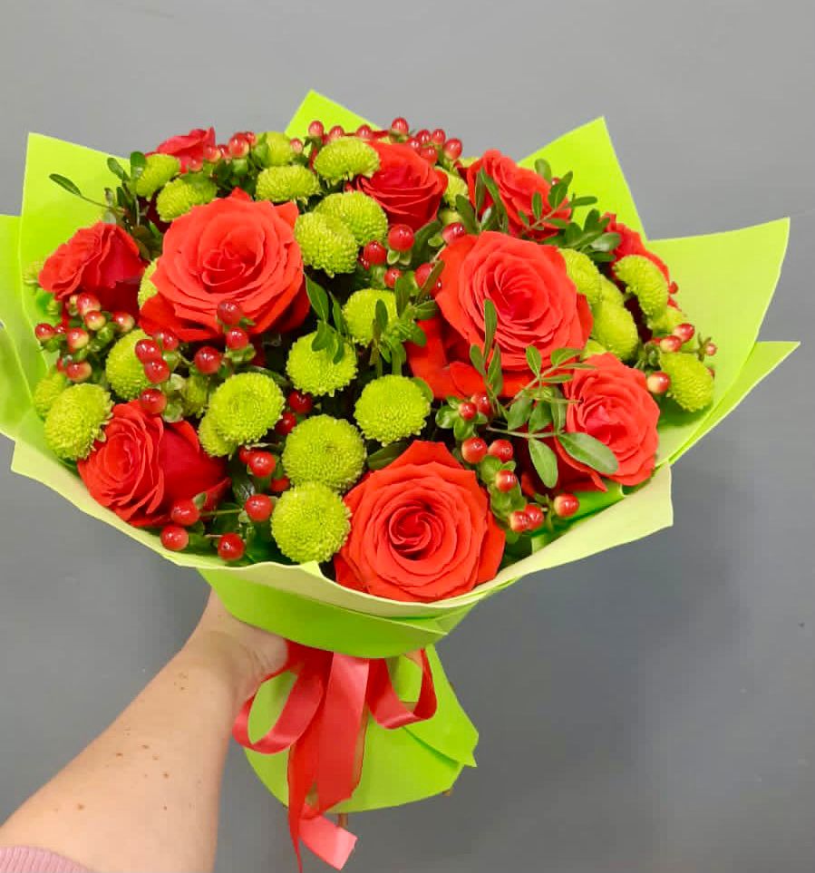 Букет цветов из: Хризантемы и Розы в Иволгинске