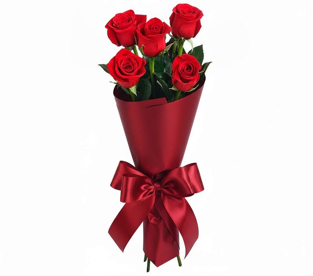 Букет 5 Красных роз Эдлесс Лав в Иволгинске