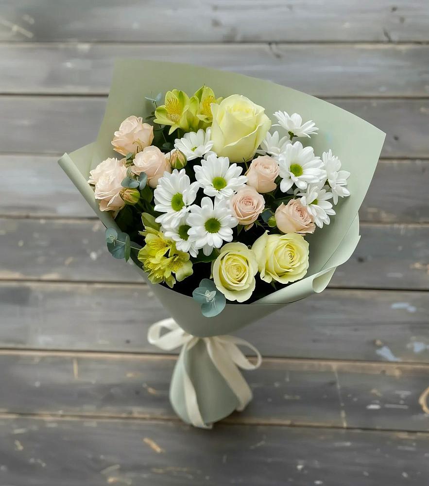 Букет цветов из: Альстромерии, Розы и Хризантемы в Иволгинске