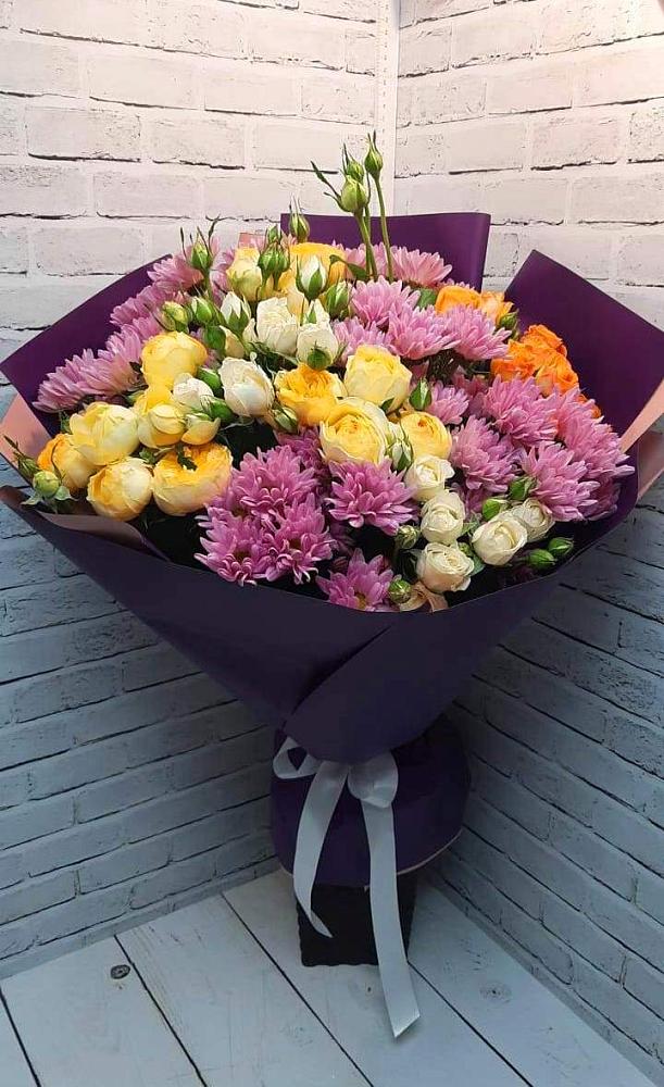 Букет цветов из: Хризантемы и Розы в Иволгинске