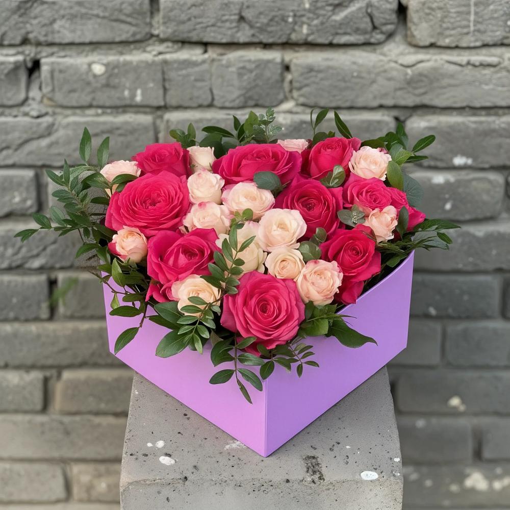 Цветочная композиция из Розы в коробке в Иволгинске