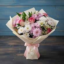 Букет цветов из:  Хризантемы, Альстромерии и Розы #REPLACE_PRED# Иволгинске