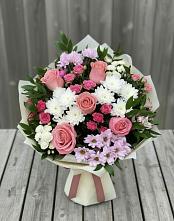 Букет цветов из:  Альстромерии, Гвоздики, Розы и Хризантемы #REPLACE_PRED# Иволгинске