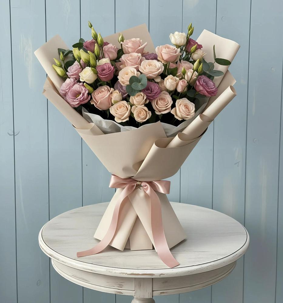 Букет цветов из: Розы и Лизиантусы в Иволгинске